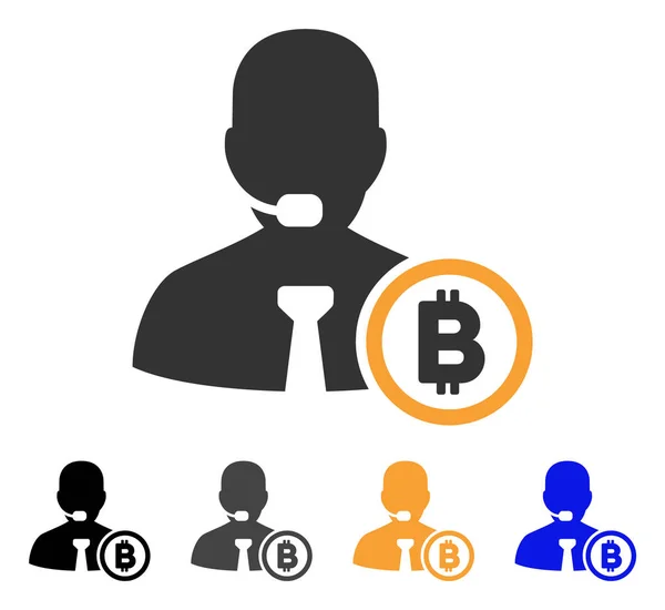Bitcoin operatör Yöneticisi vektör simgesi — Stok Vektör