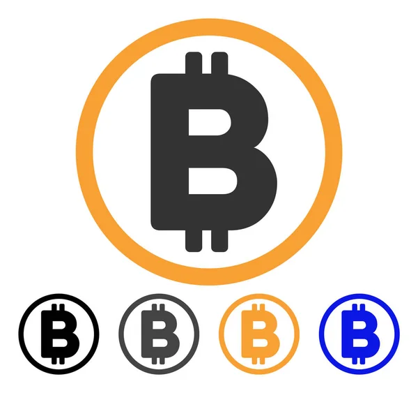 Bitcoin gerundetes Vektor-Symbol — Stockvektor