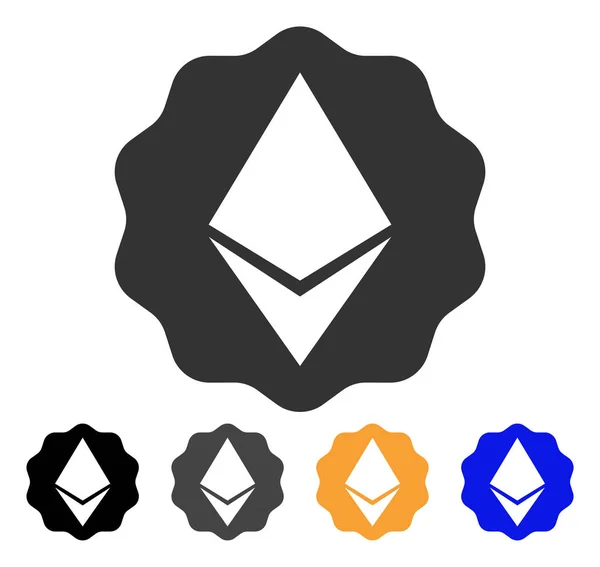 Ethereum jelvény pecsét Vector Icon — Stock Vector