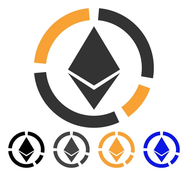 Ethereum коло діаграма векторної Icon — стоковий вектор