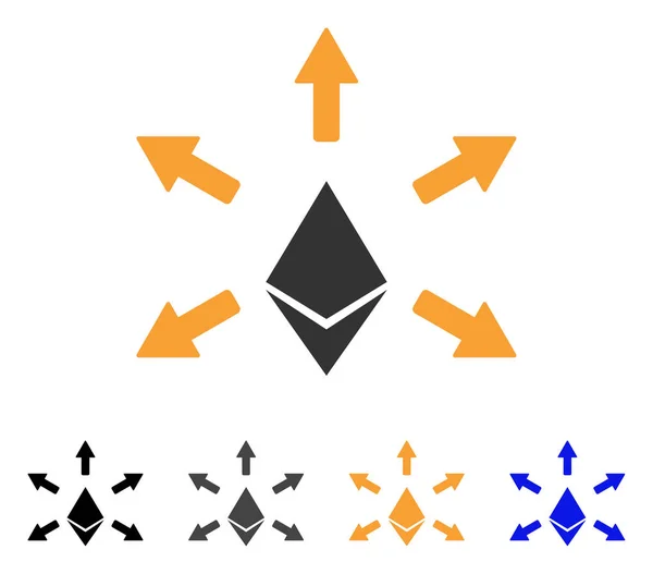 Ethereum-Emissionsvektorsymbol — Stockvektor