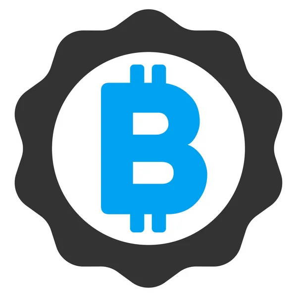 Bitcoin medaile těsnění ploché ikony — Stockový vektor
