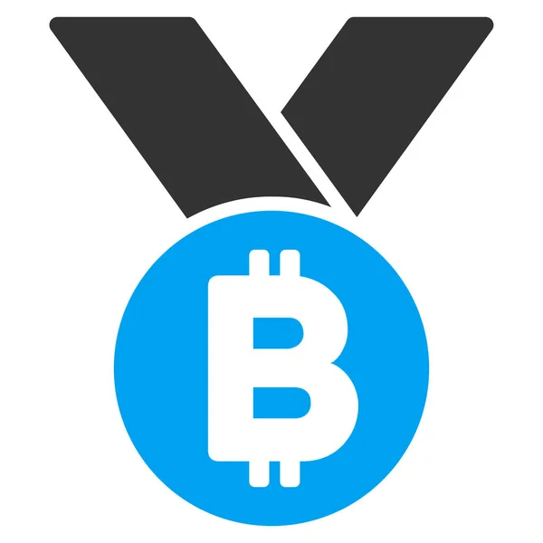 Bitcoin-Medaille flach — Stockvektor