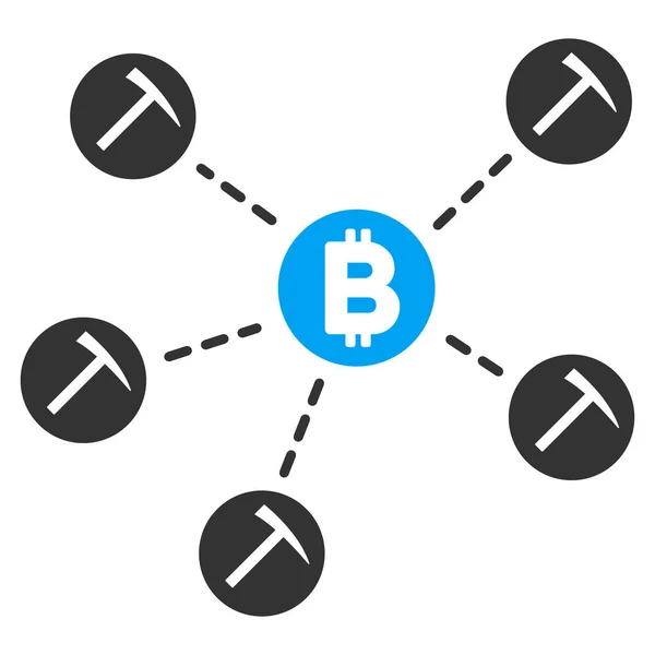 Bitcoin Mining Pool Flat Icon — Stock Vector