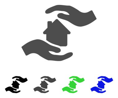 Ev bakım el düz simgesi