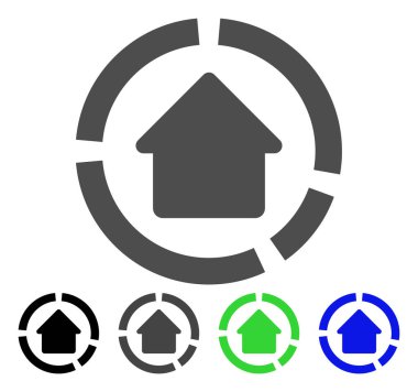 Evi diyagramı düz simgesi