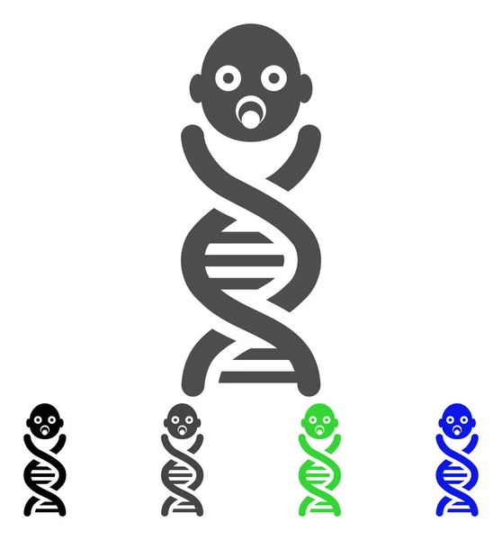 Genes de bebé plano icono — Archivo Imágenes Vectoriales
