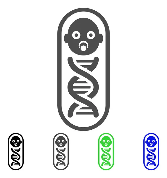 Baby Genome Icono plano — Vector de stock