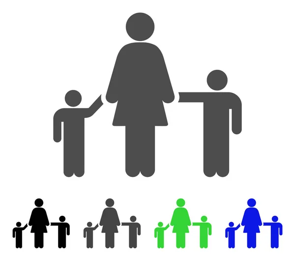 Moeder kinderen Flat pictogram — Stockvector