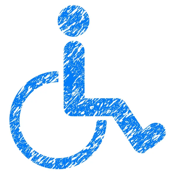 Disabled Person Grunge Icon — Stock Vector