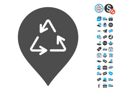 Ücretsiz Bonus ile geri dönüşüm işareti simgesi