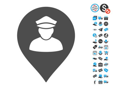 Ücretsiz Bonus ile polis harita işareti simgesi
