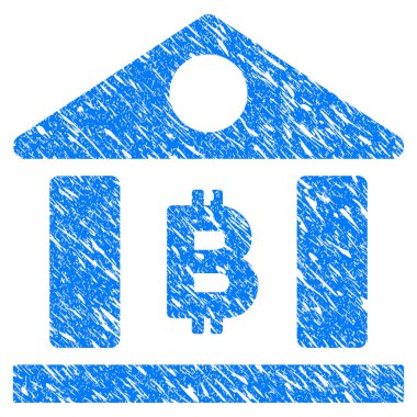 Bitcoin Banka Binası Grunge simgesi