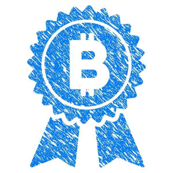 Bitcoin-Auszeichnung besiegelt Grunge-Ikone — Stockvektor