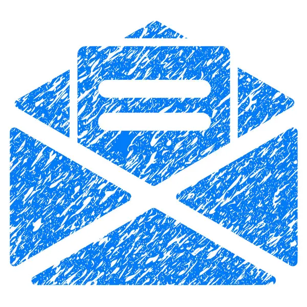 Open Mail Grunge Ícone — Vetor de Stock