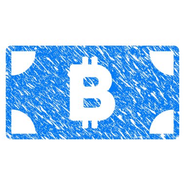 Bitcoin nakit banknot Grunge simgesi