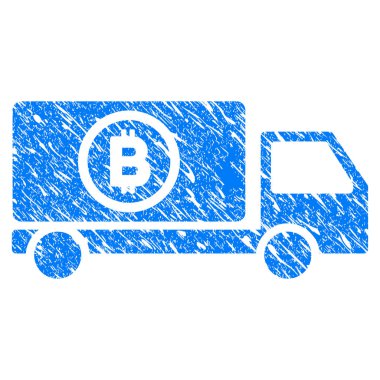Bitcoin teslimat kamyonu Grunge simgesi