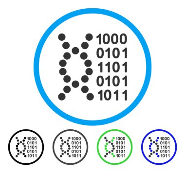DNA kodu yuvarlak vektör simgesi