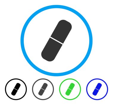 Kapsül yuvarlak vektör simgesi