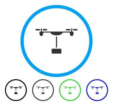 Drone sevk irsaliyesi yuvarlak vektör simgesi