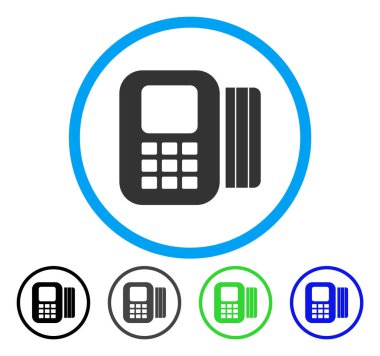 Kartı işlemci yuvarlak vektör simgesi