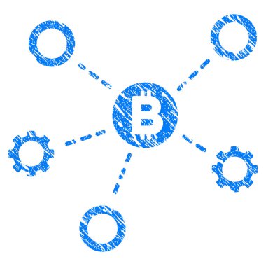 Bitcoin ağ düğümleri Grunge simgesi