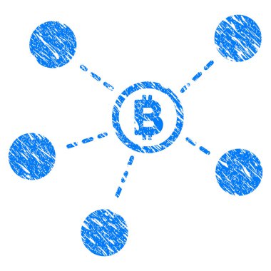 Bitcoin ağ Grunge simgesi