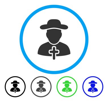 Rahip yuvarlak vektör simgesi