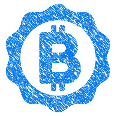 Bitcoin madalya mühür Grunge simgesi