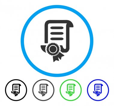 Sertifikalı kaydırma belge yuvarlak vektör simgesi