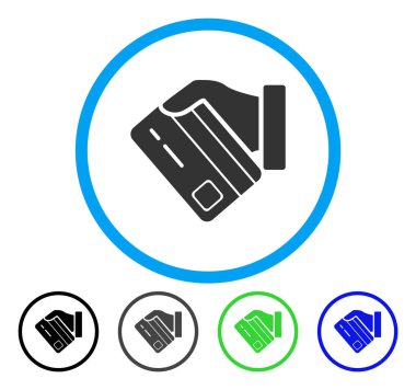 Kartı ödeme yuvarlak vektör simgesi