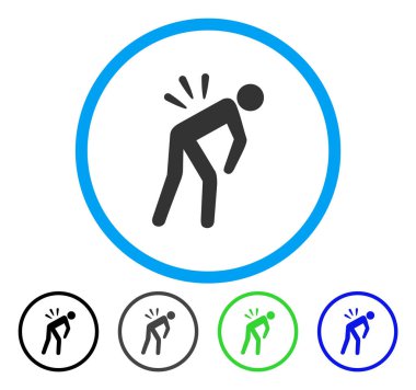 Sırt ağrısı yuvarlak vektör simgesi