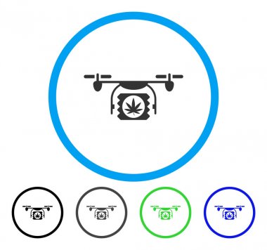 Uyuşturucu dron sevk irsaliyesi yuvarlak vektör simgesi