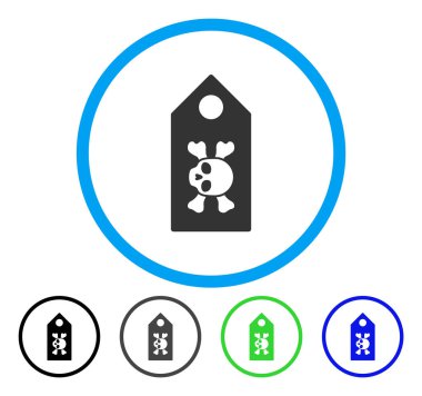 Ölüm etiket yuvarlak vektör simgesi