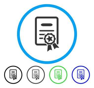 Onaylı Diploma yuvarlak vektör simgesi