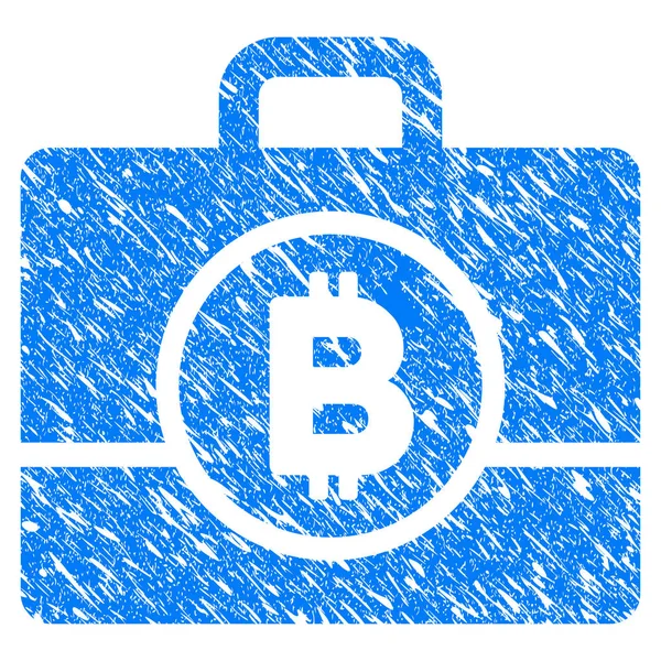 Bitcoin Case Grunge Icône — Image vectorielle