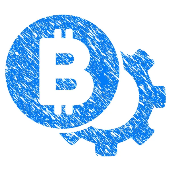 Opciones de Bitcoin Gear Grunge Icono — Vector de stock