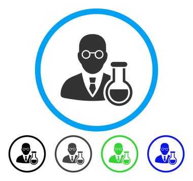 Kimyager yuvarlak vektör simgesi