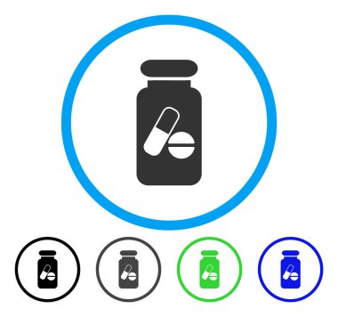 Uyuşturucu Phial yuvarlak vektör simgesi
