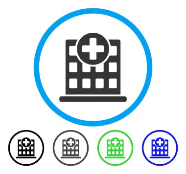 Klinik cephe yuvarlak vektör simgesi