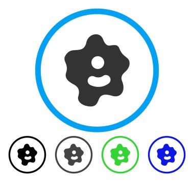 Ameba yuvarlak vektör simgesi