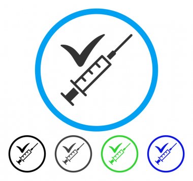 Yapılan aşılama yuvarlak vektör simgesi