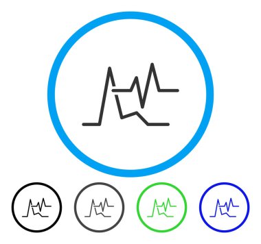 EKG yuvarlak vektör simgesi