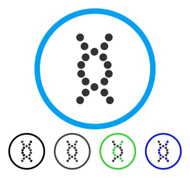 DNA sarmal yuvarlak vektör simgesi