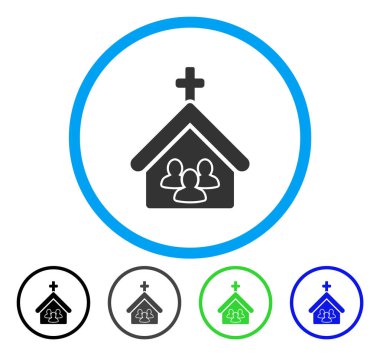 Kilise insanlar vektör simge yuvarlak