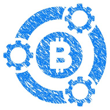 Bitcoin havuzu işbirliği Grunge simgesi