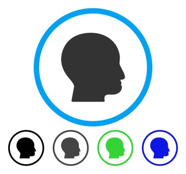 Kel kafası vektör simge yuvarlak