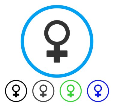 Kadın sembolü yuvarlak vektör simgesi