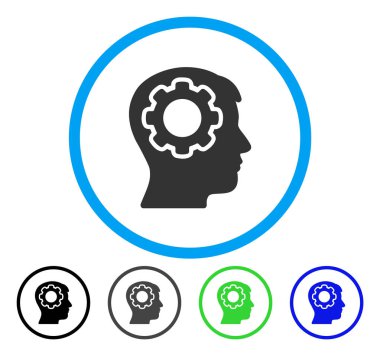 İnsan aklının yuvarlak vektör simgesi