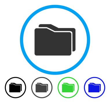 Klasörleri yuvarlak vektör simgesi